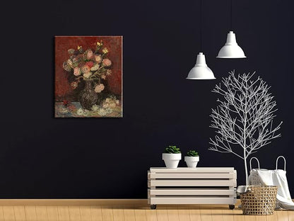 Wieco Art Vase with Chinese Asters and Gladioli Large Canvas Prints Wall Art by Van Gogh Famous Oil Paintings Reproduction Modern Abstract HD Flowers Artwork Pictures for Living Room Home