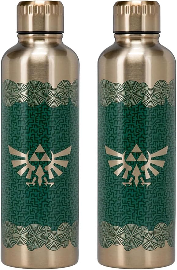 Paladone Tears of The Kingdom Official Licensed Zelda Metal Water Bottle, Gamer Fan Decor and Gift, Gaming Desk Accessory for All Ages, Collectors Drinkware