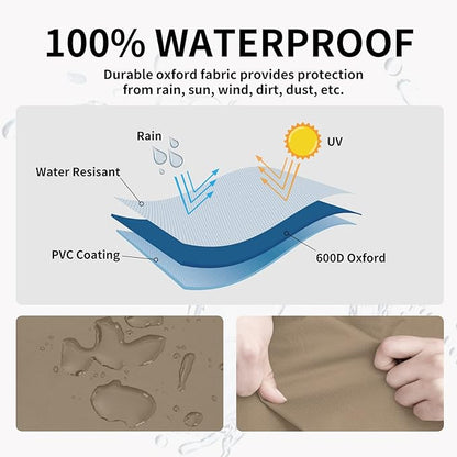 Easy-Going Waterproof Outdoor Loveseat, Heavy Duty Deep 2-Seater Patio Couch, Windproof Outdoor Furniture Cover with Air Vent (58Wx40Dx31H inch, Camel/Dark Brown)