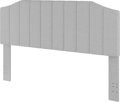 King Size Headboard Only, Linen Upholstered Headboard King/California King Size Wall Mount and Bed Frame Mount, Featuring High-Density Sponge Padding Easy Assembly Comfort Style-Linen Gray