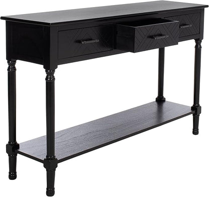 SAFAVIEH Home Collection Peyton Black 3-Drawer Lower Shelf Console Table CNS5705B