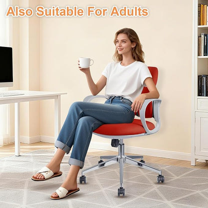 Ergonomic Office Chair Desk Chair Dual-backrest Computer Chair with Flexible Lumbar Support and Adjustable Height, 500lbs Extra Wide Seat with Wheels, for Home & Office Use Red