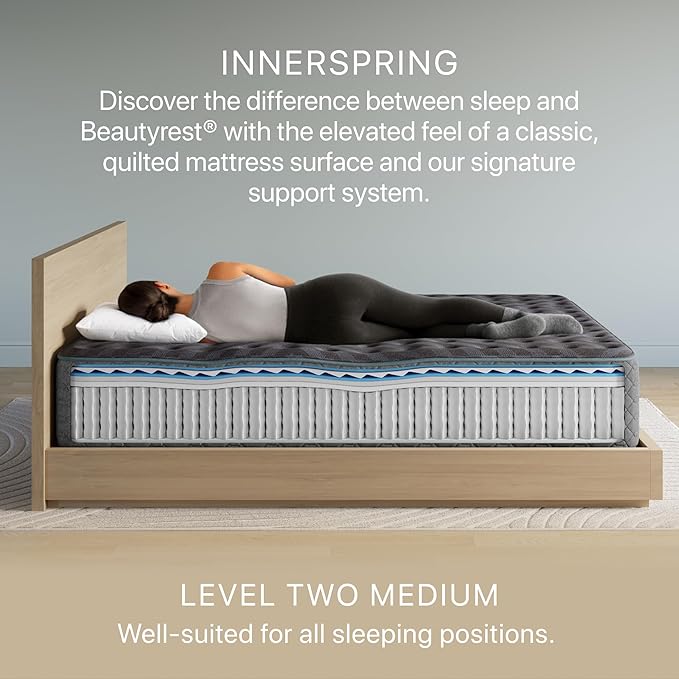 Beautyrest Days End Medium 14" Mattress - Twin XL - Cooling Tech, Supportive Durable Pocketed Coils, Pressure Relief, Motion Separation; 100 Night Sleep Trial and 10 Year Warranty
