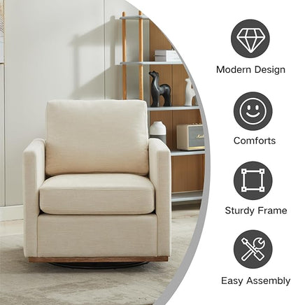 Chifee & Vingol 30.7" W Mid Century Modern Swivel Accent Chair for Living Room Set of 2,Beige