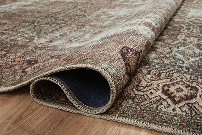 Loloi Amber Lewis Georgie Collection GER-07 Moss/Salmon 8'-4" x 11'-6", .19" Pile Height, Area Rug