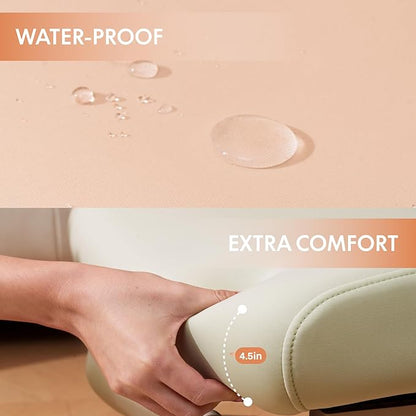 FLEXISPOT Foldex Ergonomic Office Chair, Folding Chair for Small Spaces with Lumbar Support, Flip-up Armrests, 3D Headrest, Desk Chairs with Footrest for Work,Video Game (Foam Seat, Cream)