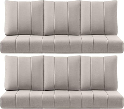 Luxury 24x24x6 Inch Kitty Outdoor Furniture Cushions Set of 6 - Comfortable Deep Seat Patio Chair Cushion for Wicker Dining Rocking Swivel Chairs Loveseat Couch Sectional Sofa - Beige