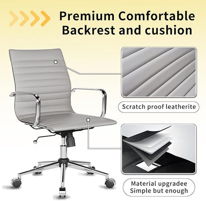 Chair, Desk Computer Chair ，with Armrests ，Ergonomic Office Chair for Home and Office, 17.32 x 22.83 x 35.43 inches, Multiple Colors (Grey)