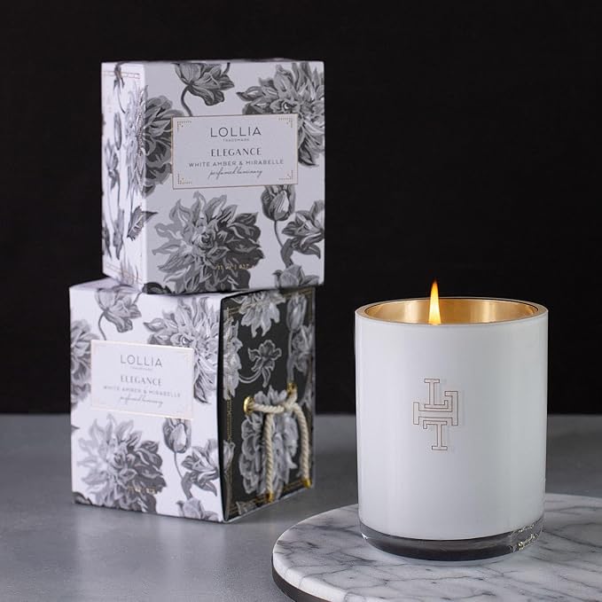 Lollia Elegance Luminary, 11 oz – 70 Hour Burn Time – All-Natural Soy Wax & Coconut Wax Blend, Scented, Luxury, Long Lasting Candles, Soy Candles