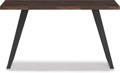 SIMPLIHOME Lowry SOLID WOOD and Metal Modern Industrial 54 inch Wide Home Office Desk, Writing Table, Workstation, Study Table Furniture in Distressed Charcoal Brown