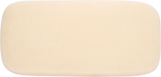 SAFAVIEH Home Collection Whitley Cream Faux Shearling/Brown Rectangular Ottoman with Solid Wood Legs