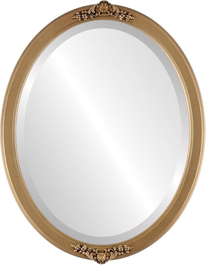 OVALCREST Oval Beveled Wall Mirror for Home Decor - Athena Style - Desert Gold - 18" x 14" Outside Dimensions