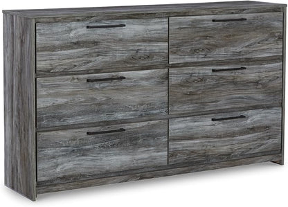 Signature Design by Ashley Baystorm Rustic Coastal 6 Drawer Dresser, Smoky Gray
