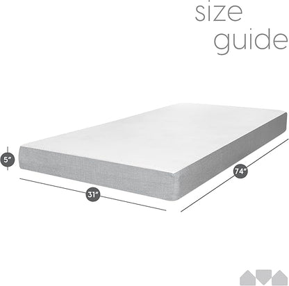 Milliard Memory Foam 5 Inch Narrow Cot Mattress,74" x 31" Cot for Bunk Bed, Daybed, Trundle, Or Bed Replacement, Narrow Trundle RV Compatible, Medium Firm Foam with Washable Cover (2 Pack)