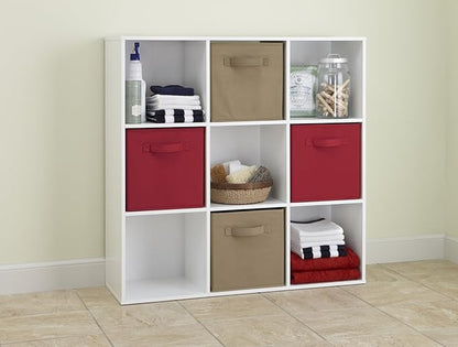 ClosetMaid 9 Cube Laminated Wood Reversible Stackable Open Bookcase Display Shelf Storage Organizer for Home and Office Organization, White