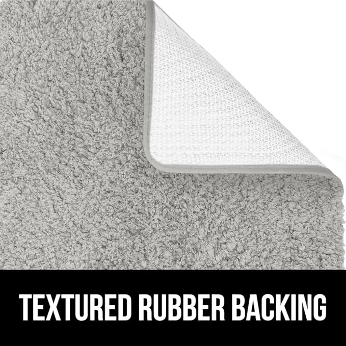 GORILLA GRIP Bathroom Rugs, Ultra Soft Absorbent Mat, Thick Plush Bath Rug, Machine Washable, Microfiber Quick Dry, Mats for Shower, Bathtub and Floor, Home Decor Accessories, 24x17, Light Gray