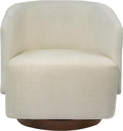 MINCETA Accent Chair,Modern Swivel Chairs for Living Room and Bedroom Reading with Wood Base,Performance Fabric in Beige
