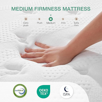 Novilla Full Mattress, 10 Inch Hybrid Mattress Full Size,High Resilience Foam with Pocket Springs for a Peaceful Sleep, Medium Firmness, Balanced Support