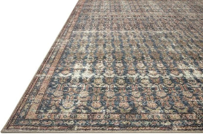 Loloi Amber Lewis Billie Collection, Ocean & Brick 8'-6" x 11'-6" Area Rug – Antique & Distressed Accent Rugs for Living Room, Bedroom, Entryway & Hallway, No Shed High Traffic Area Home Decor Rug