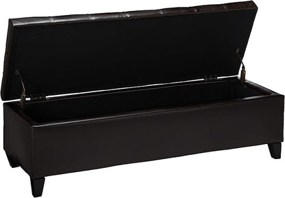 Christopher Knight Home Ottilie Leather Storage Ottoman, Brown