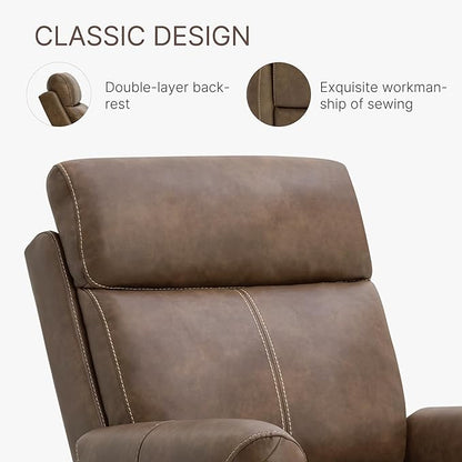 Leather Recliner Chair for Adults Wall Hugger RV Recliner with USB Charging Ports Electric Power Reclining Sofa for Living Room Home Theater Seating Bedroom