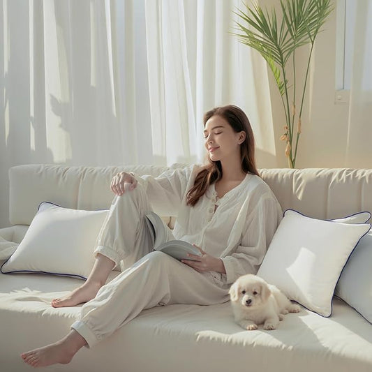 18x18 Pillow Inserts Set of 2, Hypoallergenic Soft Machine Washable Fluffy Virgin Polyester Premium Throw Pillow Stuffer, Decorative Cushion for Bed, Couch, Sofa - White
