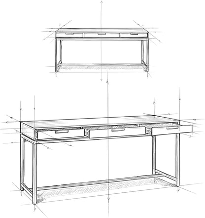 SIMPLIHOME Banting Desk - 72-Inch Wide Solid Hardwood and Metal Writing Desk in Distressed Grey, Modern Industrial Home Office Computer Table for Study with 2 Drawers and Flip-Down Keyboard Tray
