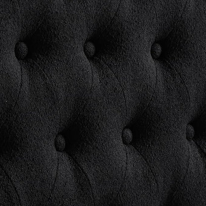 24KF Boucle Upholstered Tufted Button King Headboard and Comfortable Fashional Padded King/California King Size headboard,6025-K-Boucle-Black