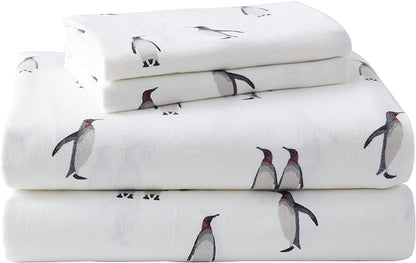 Eddie Bauer - Twin Sheets, Cotton Flannel Bedding Set, Brushed For Extra Softness, Cozy Home Decor (Rookeries, Twin)