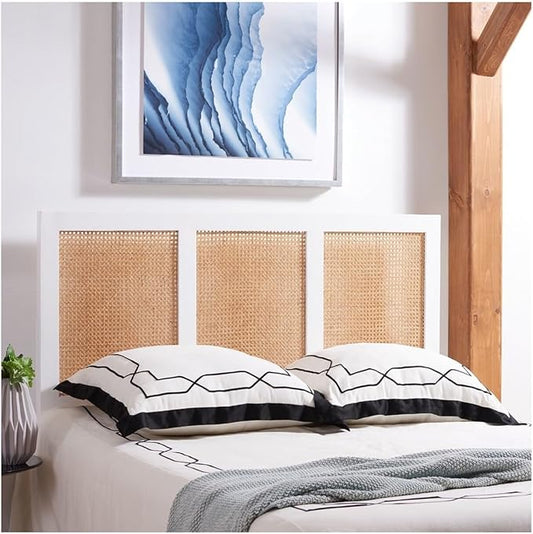 SAFAVIEH Home Collection Vienna White Wash Cane Twin Headboard Platform, Single (HBD8004C-T)