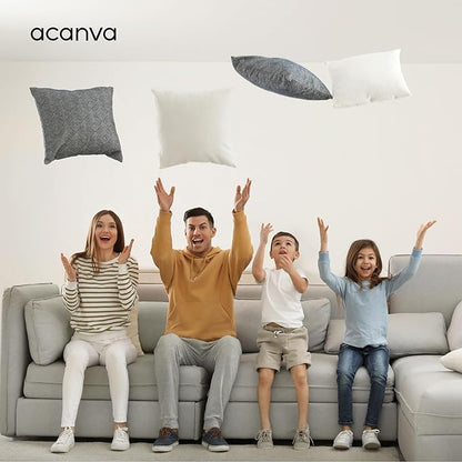 Acanva 24x24 Throw Pillow Inserts Set of 2, Premium Polyester Fiber Fill Square Sham Stuffer Cushion for Sofa, Bed, Couch and Chair, Machine Washable, 24x24 Inch(for 22x22 Cover), White 2 Count