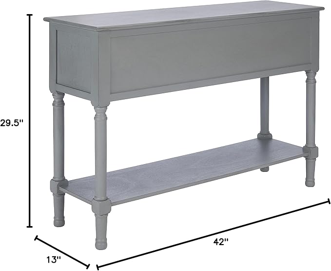 Safavieh Home Collection Haines Distressed Grey 4-Drawer Bottom Shelf Console Table