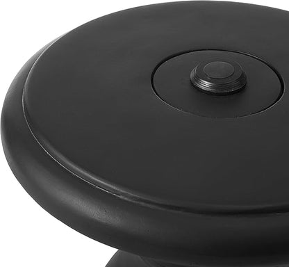 Christopher Knight Home Oriana MGO Outdoor Patio Side Table Umbrella Base, Heavy Duty Patio Umbrella Stand Outdoor Base with Hand-Turn Tightening Knob, Lounger Small Patio Coffee Table, Black