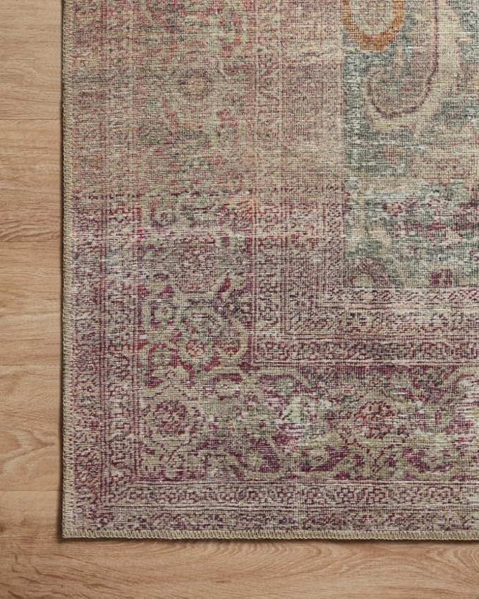 Loloi Amber Lewis Georgie Collection GER-03 Jade/Sunset 2'-6" x 7'-6", .19" Pile Height, Runner Rug