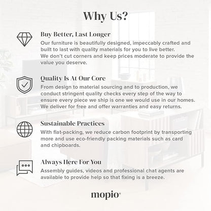 mopio Brooklyn 80.8" Headboard Only, Wood Headboard, Modern Farmhouse, Boho, Wall Mount, Fluted Panel, Wingback Design (Black Oak, King)