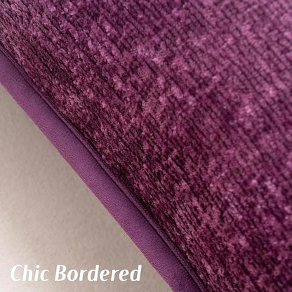 FUTEI Purple Chenille Throw Pillow Covers 18x18 Inch Set of 2,Soft Cozy Bound Edge Design Cushion Case,Home Decor for Couch Bed Living Room