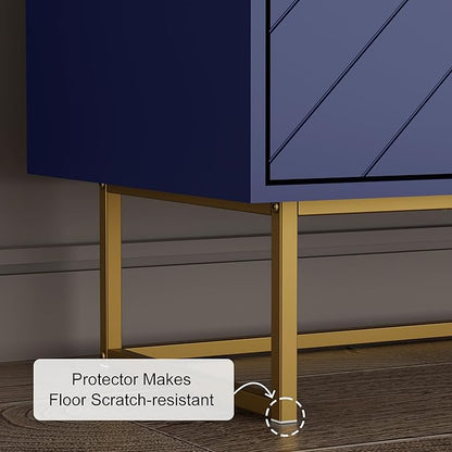 Scurrty 31.5'' Sideboard Buffet Cabinet with Storage, Set of 3,Navy Blue Accent Cabinet with Doors & Adjustable Shelf for Living Room & Kitchen (2 Doors)