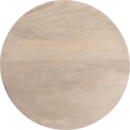 Kate and Laurel Aja Modern Round Side Table, 15 x 15 x 23, White, Decorative Modern Geometric Wood Bedroom Nightstand Table