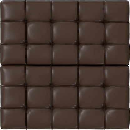SIMPLIHOME Harrison 30 inch Wide Transitional Square Small Coffee Table Storage Ottoman in Chocolate Brown Vegan Faux Leather, Assembled, for The Living Room and Bedroom