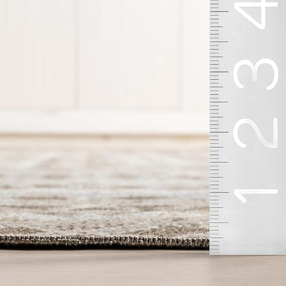 nuLOOM Carley Geometric 5x8 Machine Washable Area Rug for Living Room Bedroom Dining Room Kitchen, Beige/Ivory