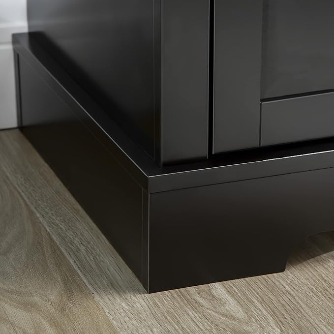 HOMCOM Sideboard Buffet Cabinet, Modern Accent Cabinet with 2 Drawers and Adjustable Shelves,Black