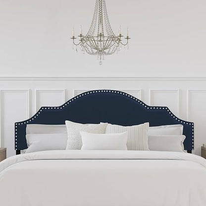 Hillsdale Cynthia Upholstered King Adjustable Headboard, Navy