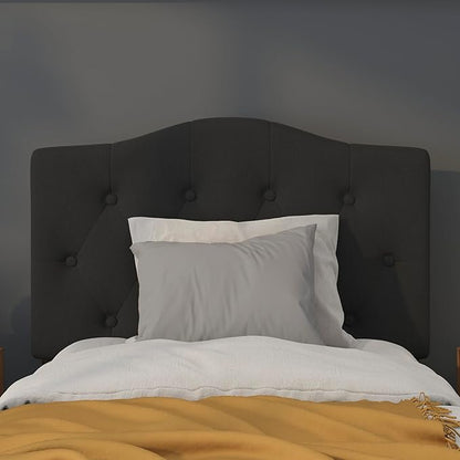 BizChair Tufted Upholstered Twin Size Headboard in Black Fabric