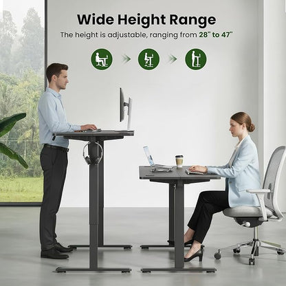 Casaphoria 55 x 24 inches Electric Standing Desk, Sit to Stand Desk with Memory Height Adjustment, Home Office Computer Desk for Writing and Games, Black