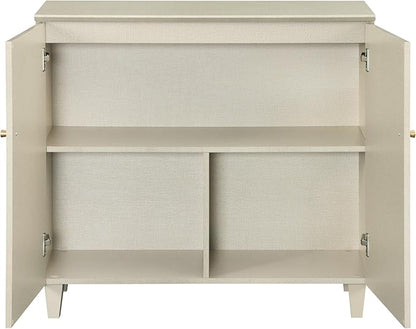 WAMPAT Sideboards Buffet Cabinet, 3-in-1 Wood Wide Credenza Storage Cabinet with Doors and Drawers, Modern Kitchen Coffee Bar Table with Storage for Living Room Dining Room, Beige Linen