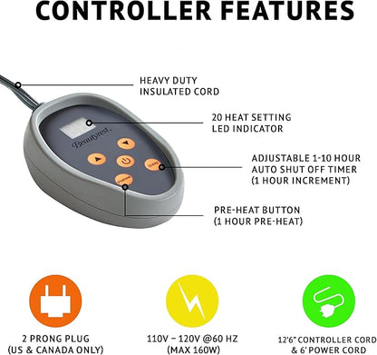 Beautyrest Heated Electric Blanket for Cold Weather, Fast Heating Heated Blanket, Auto Shut Off, Virtually Zero EMF, Multi Heat Setting, UL Certified, Ivory Twin (84 inx62 in)