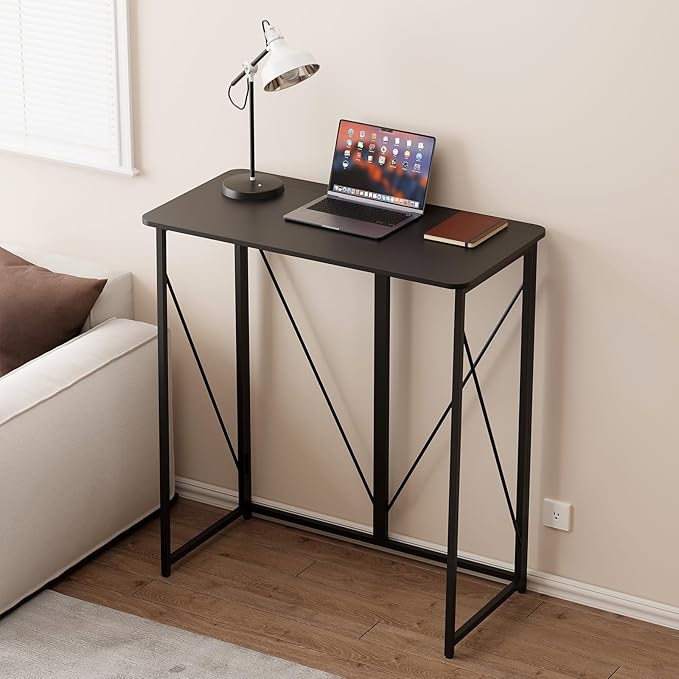 Folding Standing Desk, 39" Foldable Standing Desk, Collapsible Sit Stand Desk for Walking Pad Treadmill Home Office Living Room and Bedroom, 19.68" D x 39.37" W x 43.3" H, Black
