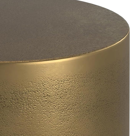 SIMPLIHOME Cody Metal Side Table in Antique Brass/Bronze, 16-inch Round, 18-inch Tall, Cast Aluminum Accent Table for Living Room, Bedroom, Office