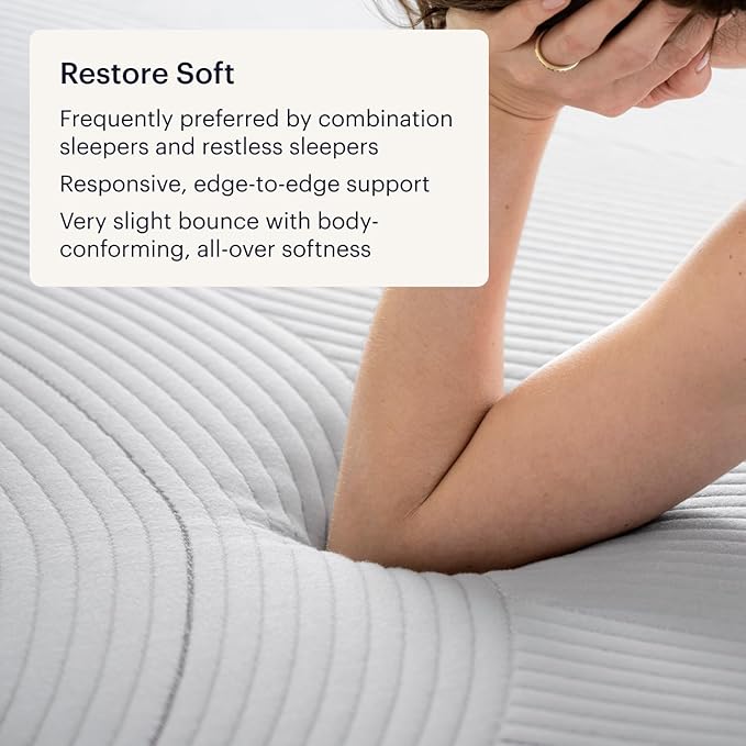 Purple Restore Mattress (Soft) – Queen, GelFlex Grid, Better Than Memory Foam, Temperature Neutral, Responsiveness, Breathability, Made in USA