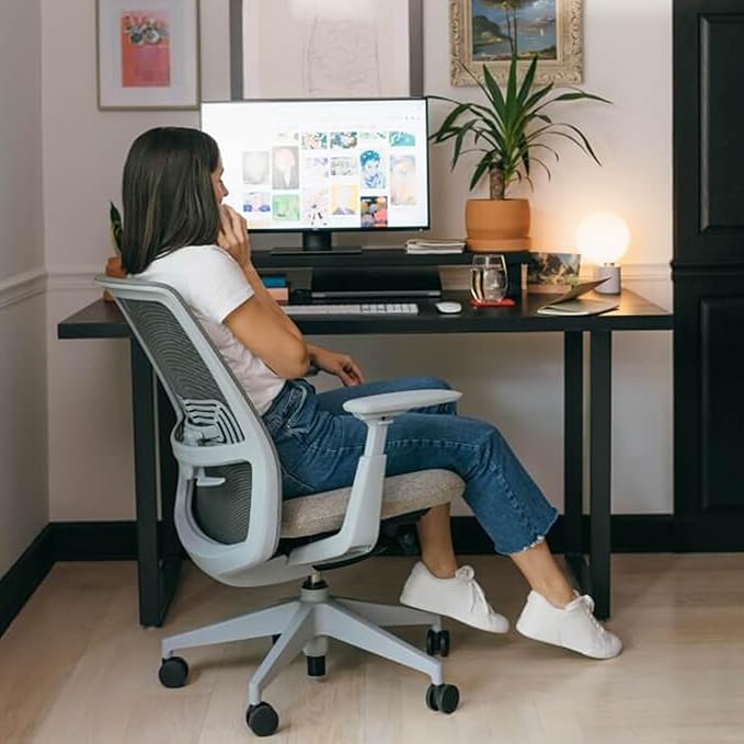 Haworth Soji Office Chair with Ergonomic Adjustments, Flexible Mesh Back (Clay)